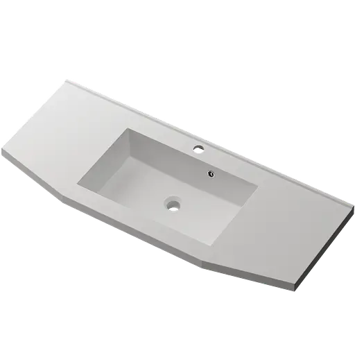 Раковина матова врізна Amidicon Santo 110 1100x450 з литого каменю SANTO_110_MAT, Білий матовий - фото 2