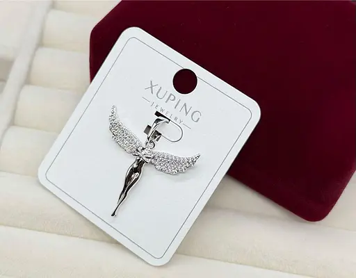 Прикраса хрестик Xuping біжутерія з медичного золота гіпоалергенна підвіска кулон із крилами - фото 1