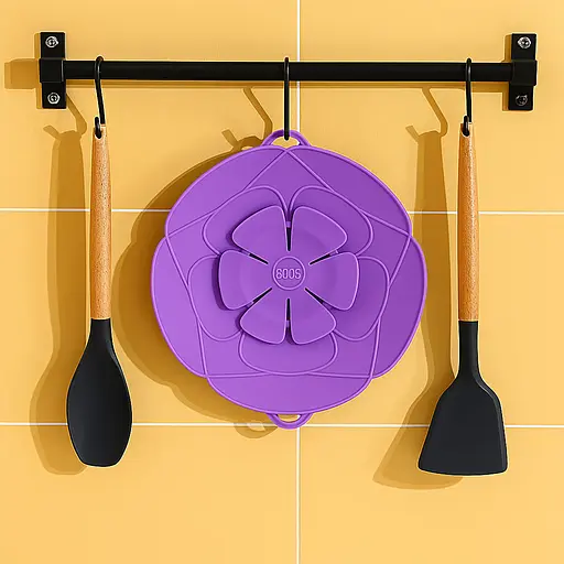 Силіконова кришка шумівка невикипайка непроливайка для каструлі, сковороди Ø 29 см, Yu Xin Бузковий 87800 - фото 4