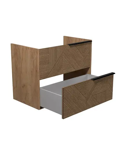 Тумба Мойдодир Cubic 80-A підвісна під умивальник дуб обпалений - фото 3