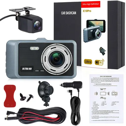 Автомобильный видеорегистратор X-19 Pro Wi-Fi 2K (2 камеры) - фото 2