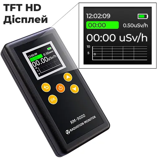 Дозиметр радиации RM-9000 портативный бытовой, карманный счетчик Гейгера радиометр радиации - фото 5