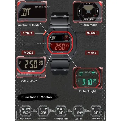 Часы мужские водостойкие North Edge X1 5BAR - фото 5