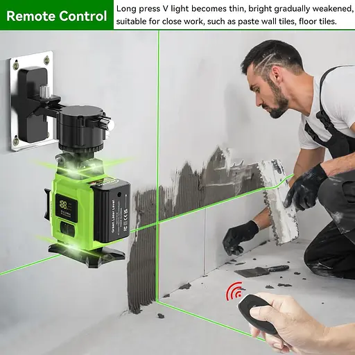 Лазерный уровень, 4 x 360° 16 линий, самовыравнивающийся зеленый лазерный уровень, горизонтальный и вертикальный перекрестный - фото 5