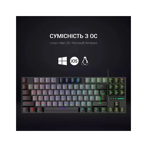 Клавіатура GamePro MK100B Blue Switch LED USB Black (MK100B) - фото 11