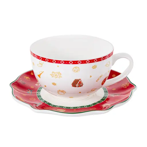 Чайный набор Lefard Christmas Delight, 250 мл, белый с красным (985-143)