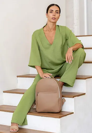 Шкіряний рюкзак Groove M карамель флотар - фото 2