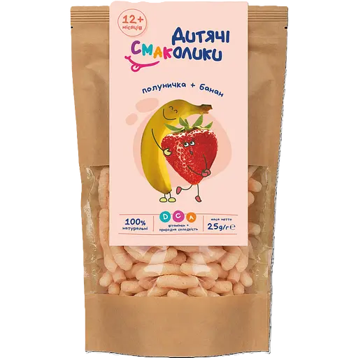 Палички Дитячі смаколики Банан-Полуниця 25 г