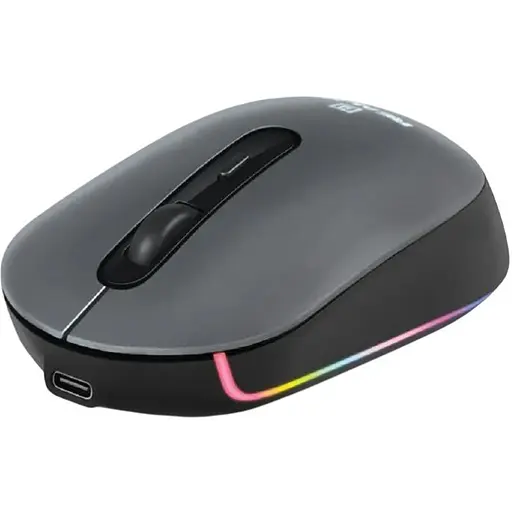 Миша Real-El RM-470W Rechargeable Wireless чорний бездротова Type-C BT RGB оптична 2400 dpi 3 кнопки - фото 1