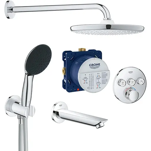Душевая система скрытого монтажа термостатическая Grohe QuickFix Smartcontrol UA202802R3, Хром - фото 1