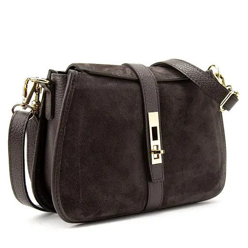 Жіноче замшеве кросбоді на застібці Firenze Italy F-IT-9895DB