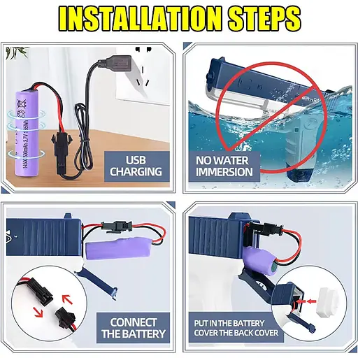 Водяний акумуляторний пістолет Glock Water Gun (250ml) with lithium battery Pink - фото 3