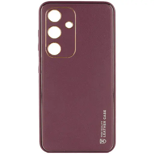 Чохол Epik шкіряний Xshield для Samsung Galaxy S24+ Бордовий/Plum Red