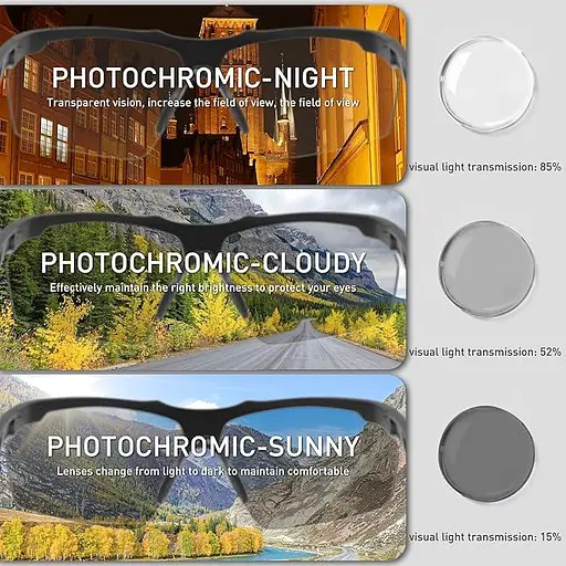 Фотохромні сонцезахисні окуляри SCVCN для чоловіків та жінок захист від ультрафіолету 400 - фото 6