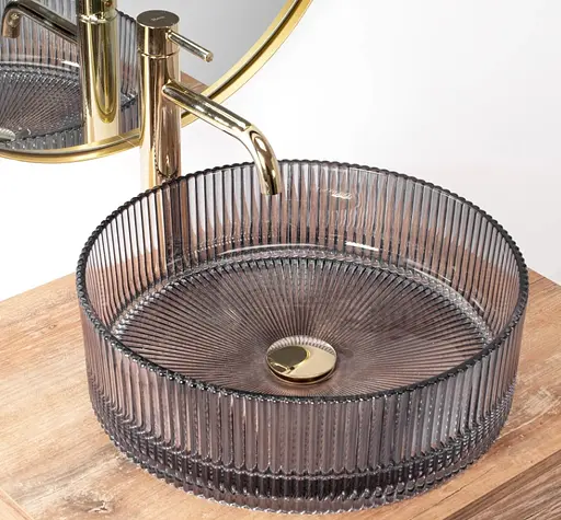 Умивальник Rea Ingrid grey 40 накладний REA-U0279, Прозорий - фото 2