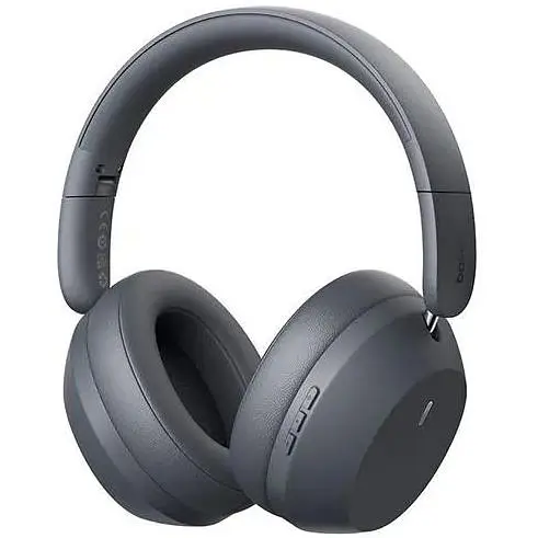 Бездротові навушники Baseus Bass 35 Max Wireless, ANC, BT5.3, AUX, 600mAh, 30-50h, Grey A00070800821-00