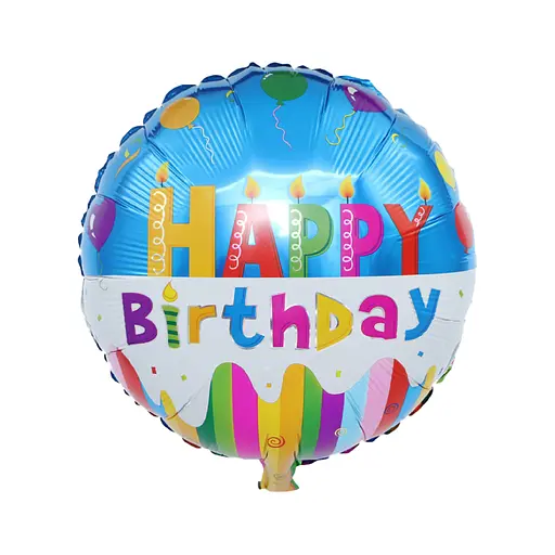 Шар воздушный фольгированный (45 см) Круглый С Днем Рождения