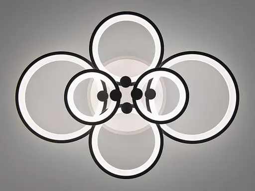 Світлодіодна люстра смарт світильник з пультом, дімером, 135W, чорний - фото 4