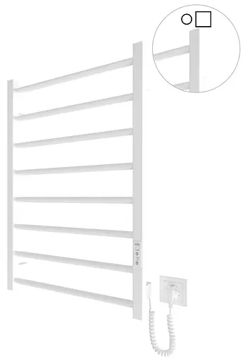 Електрична рушникосушарка HF Leeds 770x530 white matte 6.1.0802.06.WM, Білий матовий, універсальне (коннектор), Електронний - фото 1