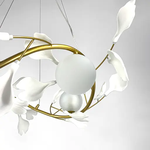 Подвесная люстра во флористических мотивах в корпусе-кольцо Line.F Диаметр 65 см - фото 7