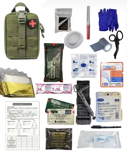 Аптечка укомплектованная №3 в подсумке с быстрым сбросом - фото 1