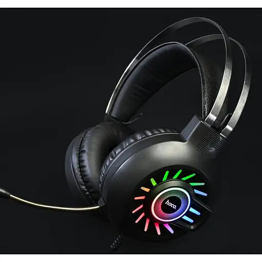 Ігрові стерео навушники Hoco ESD04 з мікрофоном і LED підсвічуванням (Чорний) - фото 4
