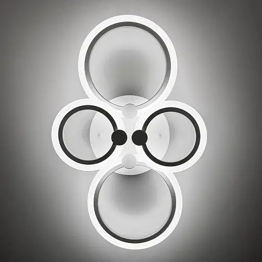 Світлодіодна біла люстра Senta на 4 кільця 60х38 см | Арт. A 2374/2+2 WT | Line F - фото 2