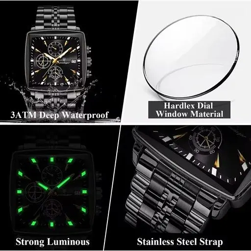 Чоловічий наручний годинник Poedagar Parus (Чорний) - фото 8