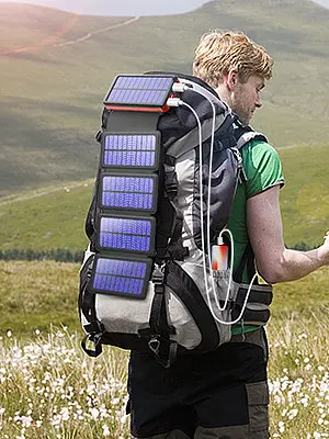 Сонячний зарядний пристрій Solar panel (5 панелей по 8W) VerWireless Charging 20000mAh (PN-W09) - фото 4