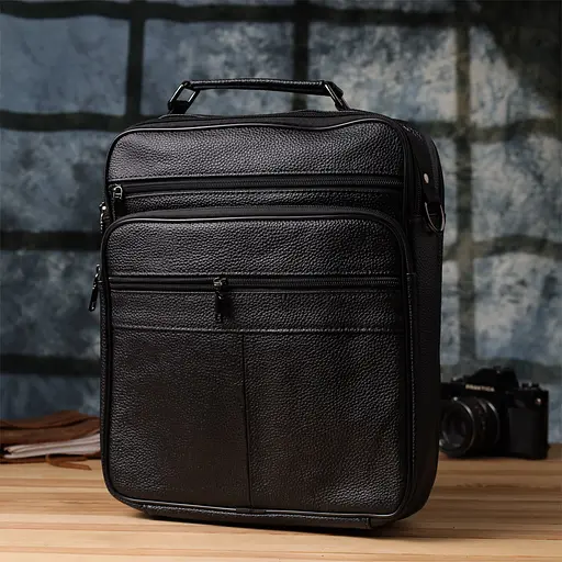 Сумка чоловіча з ручкою для перенесення в руці з натуральної шкіри Vintage 27х35х9,5 см sum0027495 - фото 9