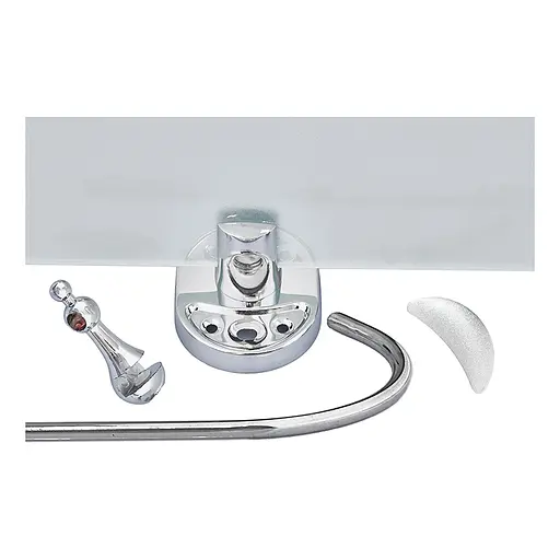 Полиця з обмежувачем Zerix AFB-0121-1 ZX5043, скло Хром - фото 3