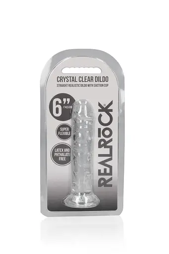Фалоімітатор RealRock Crystal Clear Realistic Dildo 6'' 15.5 см прозорий - фото 2