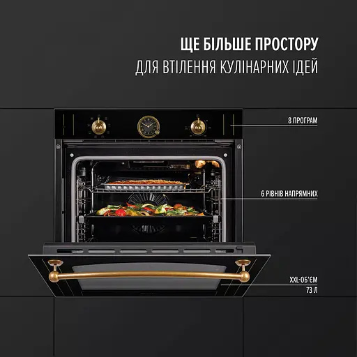 Духовой шкаф электрический Perfelli Vintage 6A8N Nero - фото 2