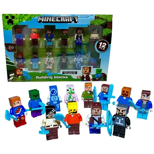 Набор игровых фигурок Minecraft с оружием 12 шт. (0302E) - фото 3
