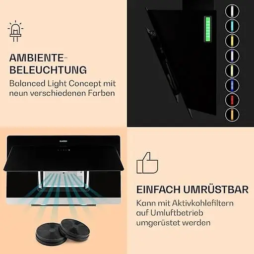 Вытяжка Klarstein Aurora Eco 90 550 м³/час (10039929) - фото 6