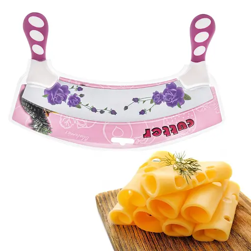 Нож для нарезки сыра и масла с двумя пластиковыми ручками 24х4.5 см, Kitchen Master Белый 85720 - фото 2