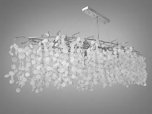 Модна кришталева люстра "Гліцинія" витягнутої форми на 18 ламп, хром - фото 2
