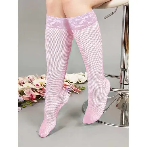 Довгі гольфи в сітку XS/S Рожевий K0466-4 - фото 1