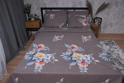 Комплект постельного белья Moon&Star Бязь Gold Люкс Flowers Wod семейный 143х210х2 наволочки 4х70х70 - фото 3