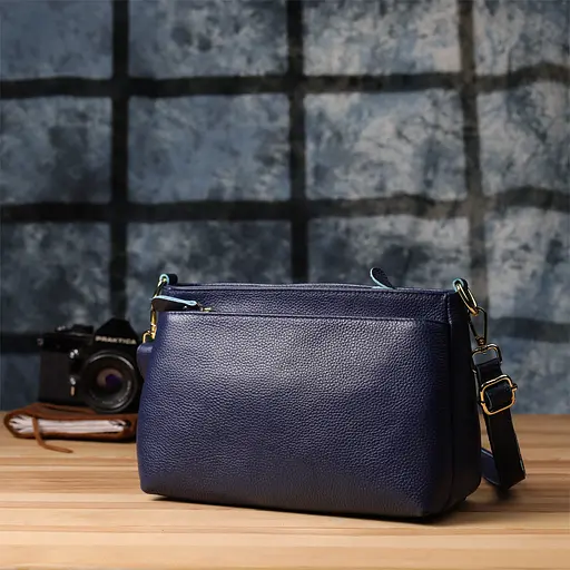 Женская кожаная сумка Vintage с жестким дном 27х16х11 см sum0027560 - фото 10