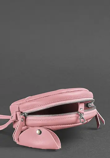 Шкіряна кругла жіноча сумка Бон-Бон рожева - фото 4