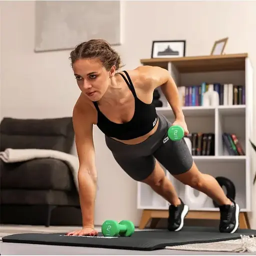 Гантелі для фітнесу Hop-Sport неопренові круглі HS-V020DR 2x2кг зелений - фото 4