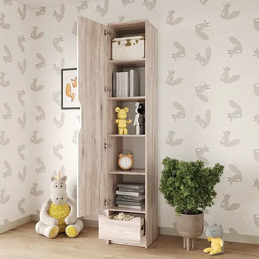 Пенал закрытый 1Д1Ш Лилу 40x40x210 см Аляска серый (MBS-1385) - фото 3