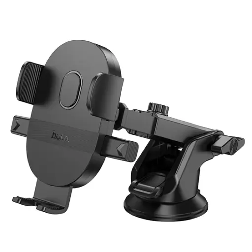 Автотримач для телефона HOCO H19 Mighty one-button car holder(center console) Black - фото 1