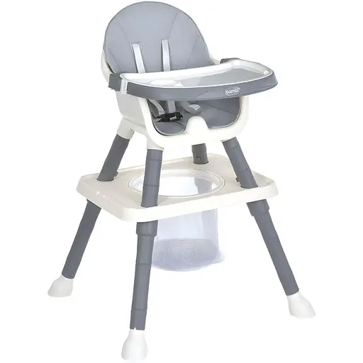 Мультифункциональный стульчик для кормления + столик M 6041 Gray с лего-столешницей и корзиной для игрушек