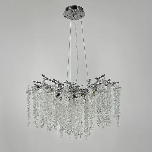 Вишукана підвісна срібна люстра з кришталевим камінням Ø 50 см | Арт. 33001-460 CH | Line F - фото 5