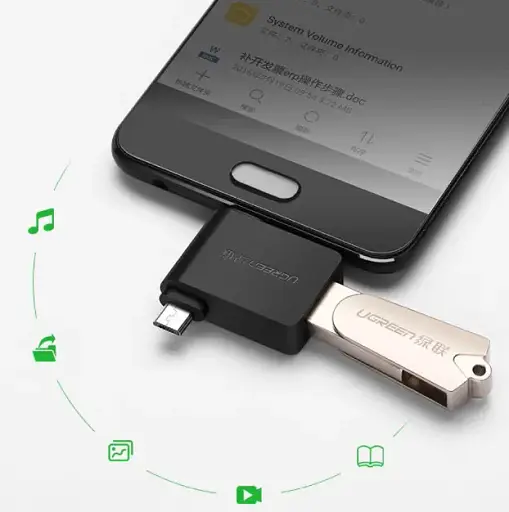 Адаптер Ugreen 30453 2 in1 micro-USB/Type-C Black чорний - фото 2