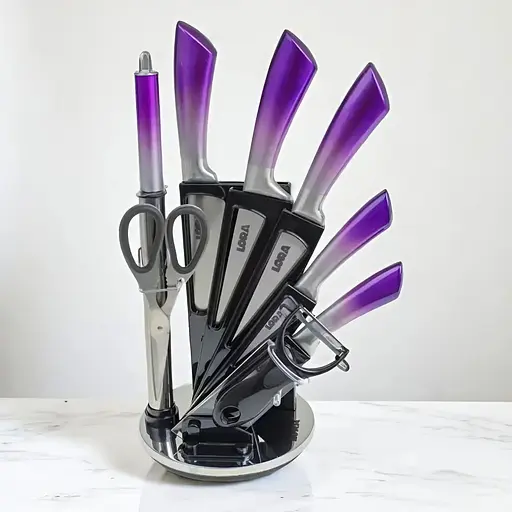 Набір ножів із підставкою 9 шт. Violet (NS43SETKN) - фото 2
