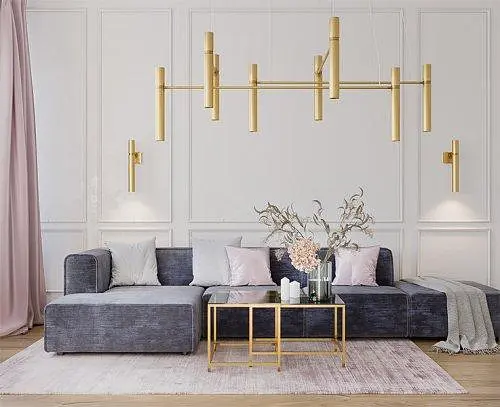 Люстра Tube chandelier, PikArt арт. 5299 Золотий Комплект: 100 см+120 см+150 см+200 см - фото 3