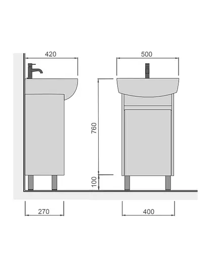 Тумба Мойдодир Nice Loft 50 з умивальником Solo 50 бетон з білим Білий - фото 7